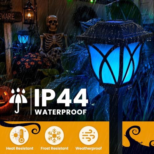 GIGALUMI Solar Halloween Lights Outdoor Decor, Solar Pathway Lights 8 Pack