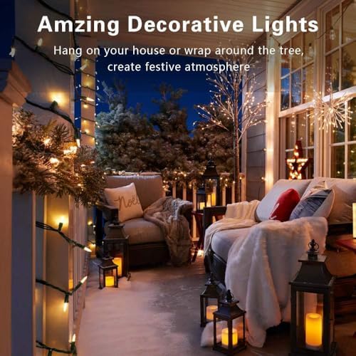 BrizLabs Clear Christmas Lights, 50 Count Warm White Incandescent Lights