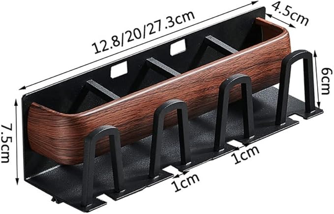 Toothbrush Rack Wall Mounted Wood Grain Toothbrush Holder Multifunctional Storage Rack Bathroom Toothpaste Holder with Hook Accessories Bathroom Toothbrush Holder(Large)