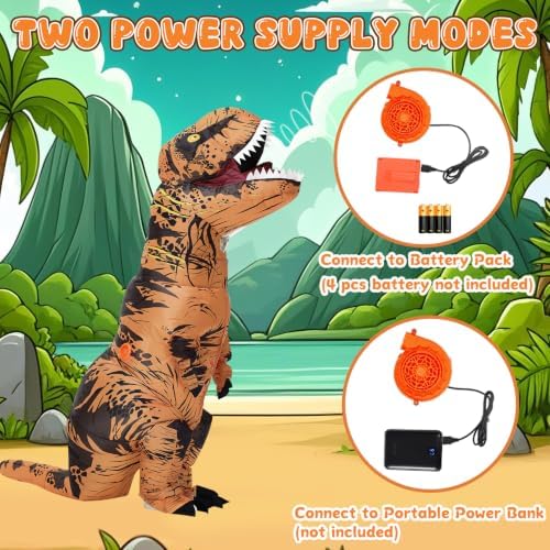 Servllcell Inflatable Dinosaur Costume for Kids/Teens,Halloween Costumes T Rex Blow Up Costumes for Boys Girls,Cosplay Party