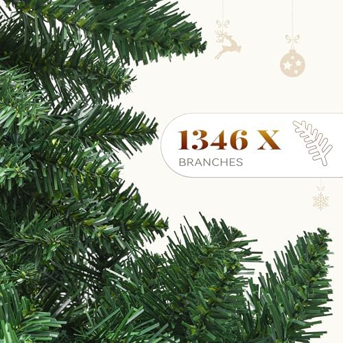 YITAHOME 7.5ft Green Spruce Artificial Christmas Tree with 1346 Branch Tips