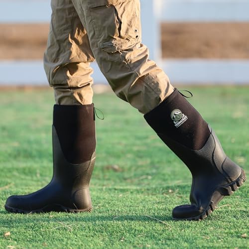 Men's Waterproof Rubber Mud Boots, 6mm Neoprene