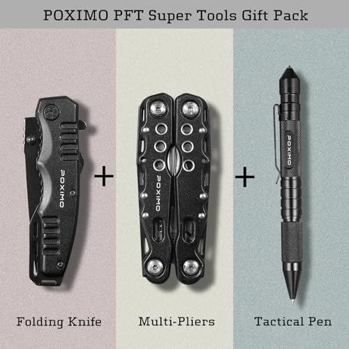 Gifts for Christmas, Multitools Set with Multi-Pliers, Pocket Knife, Tactical Pen 3-In-1, Stocking Stuffers for Men Women, EDC Multi-tools(Merry Christmas)