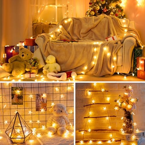 Minetom 50 LED Star String Lights, 17ft Fairy Lights Battery Operated