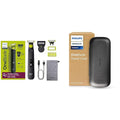 Norelco Philips OneBlade Pro Face+Body Travel Kit Bundle - Philips OneBlade Pro 360 Face+Body Hybrid Electric Trimmer/Shaver, QP6542/70 +Travel Case, QP401/90