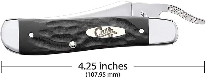 Case XX WR Pocket Knife Rough Black Jigged Synthetic Russlock Item #18224 - (61953L SS) - Length Closed: 4 1/4 Inches …