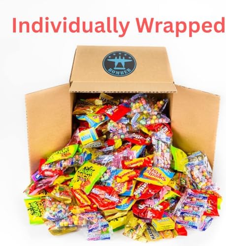 Bomber 8 lb Halloween Candy Bulk Box - Fun Size Candies Individually Wrapped Treats & Snacks, Bulk Candy Mix for Trick-or-Treat, Gifts for Adults & Kids (Assorted) (8.0lb Fruit)