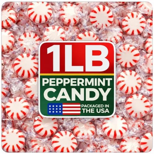 Cambie Peppermint Candy - 1 lb of Hard Candy Individually Wrapped Mints