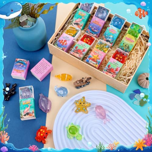 56 Sets Positive Gifts Ocean Animal Favors with Boxes