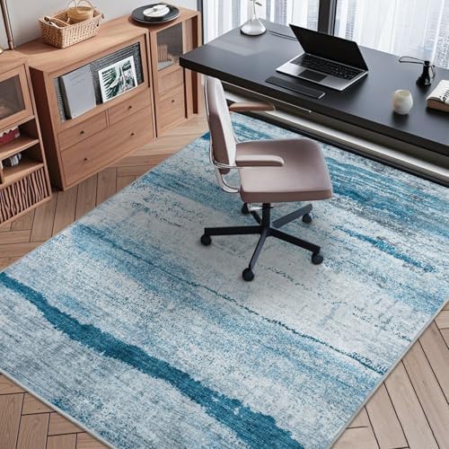 Office Chair Mat for Hardwood Floor, 60"x45" Easy Glide Computer Chair Mat Protector for Rolling Chair Under Desk Rug Nonslip Backing, Machine Wash