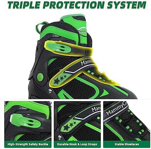 MammyGol Adjustable Inline Skates for Kids Boys Girls Youth Blades Roller Skates with Light up Wheels Ages 4-16