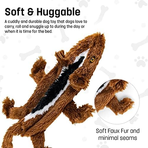 FGA MARKETPLACE Racoon-Squirrel Flat NO Stuffing NO Squeak Plush Dog Toy, Funny Style Will Entertain Your Pet for Hours, Recommended for Small and Medium Dog 21 INCH Long