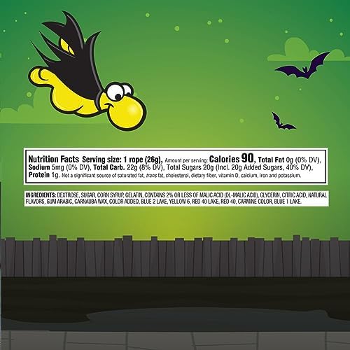 Nerds Spooky Ropes Candy, Halloween Trick or Treat Packs, 0.92oz (Pack of 24)