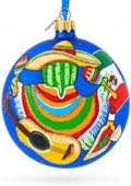Mexico Glass Ball Christmas Ornament 4 Inches