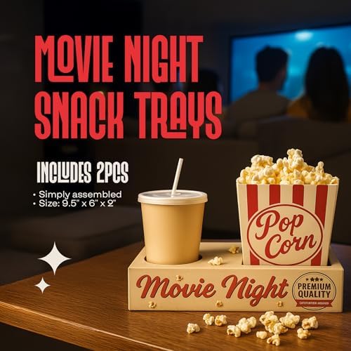 Movie Night Supplies - Movie Gift Basket with Candy Variety & Snack Trays