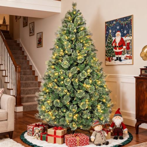 Hykolity 6 ft Prelit Artificial Christmas Tree with 350 Warm White LEDs