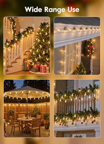 Vintage C9 Christmas Lights Outdoor, 25FT 25 LED String Lights Warm White