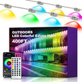 XINKAITE 400FT Permanent Outdoor Lights with 200 LEDs - Smart RGB+IC with 16 Million Colors, IP67 Waterproof, App & Remote Control, Hundreds of Modes for Holidays, Christmas & Home(2 Rolls 200FT)