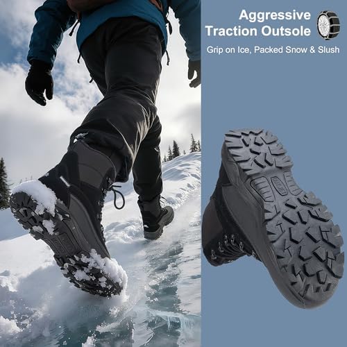 Men's Insulated Winter Snow Boots Waterproof