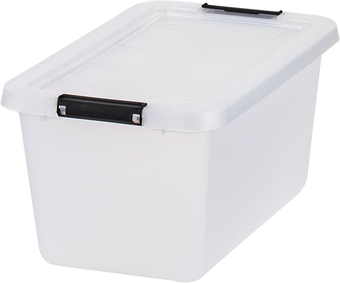 IRIS USA 6-Pack Clip Box with Latching Lids, 13 Quart Craft Storage Bins, Art & Writing Supply Containers for Home, Office & Classroom Organization