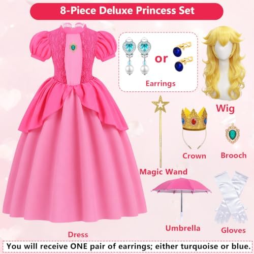 Royal Princess Costume Kids Girls Princess Dress with Accessories Set