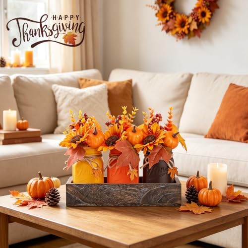 Fall Thanksgiving Table Decor, Farmhouse Centerpieces for Tables