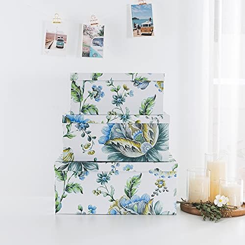 Soul & Lane - Breezy Bloom Floral Storage Boxes with Lids, Set of 3