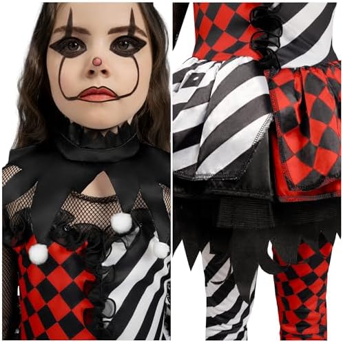 Spooktacular Creations Girls Clown Costume, Halloween Evil Clown Costume, Jester Dress for Girls Halloween