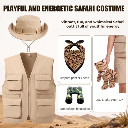 5 Pcs Safari Costume for Women Halloween Cosplay Outfit