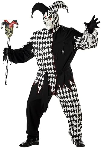 California Costumes Men's Plus Size- Black Evil Jester Costume