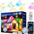 Permanent Outdoor Lights 200ft RGB+IC Outdoor String Lights App&Voice Control,IP67 Waterproof,100 Scene Modes Decoration for Home Christmas,Halloween,Holiday（100ftx2pack