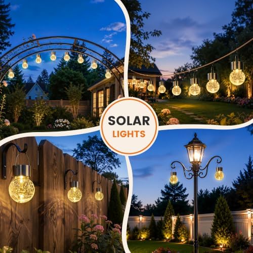 GIGALUMI Solar Lights Outdoor Hanging Lantern Garden Decor for Outside 16Pc