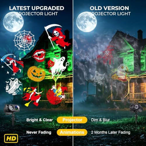 2026 Halloween Projector Lights,15W HD Holiday Light for Christmas Gift