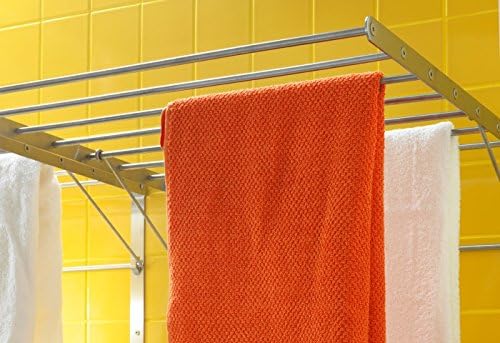 Wall Mounted Clothes Drying Rack - Stainless Steel Collapsible Laundry Rack - Space Saving Folding Accordion Dryer for Indoor & Outdoor Use (22Wx21Dx19H)
