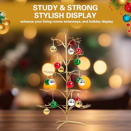 Liliful Christmas Metal Ornament Display Tree, 36 Inch, Gold