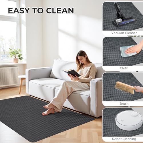 Sycoodeal Chair Mat, 40" x 48" Office Chair Mat for Hardwood and Tile Floor, Heavy Duty Floor Protector for Rolling Chairs, Non-Slip,Computer Mat for Home Office(Grey)