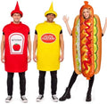 Mepase 3 Pcs Hot Dog Ketchup Mustard Halloween Costumes Set for Adults