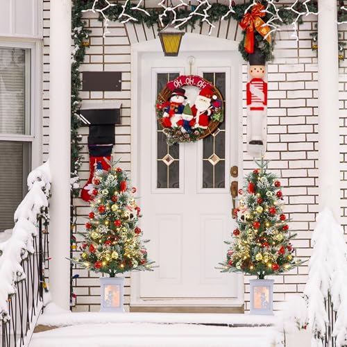 GAOMON 3FT Prelit Christmas Tree, Artificial Xmas Tree with Lighting Base