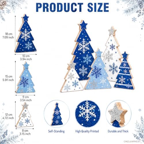 Christmas Decorations Indoor, 5pcs Blue Christmas Tree Home Decor