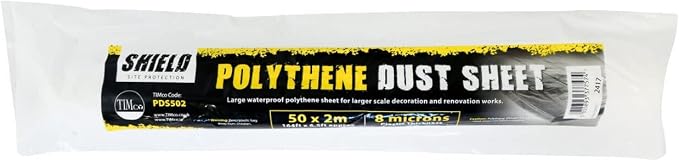 TimCo Polythene Dust Sheet - 50m x 2m, Black