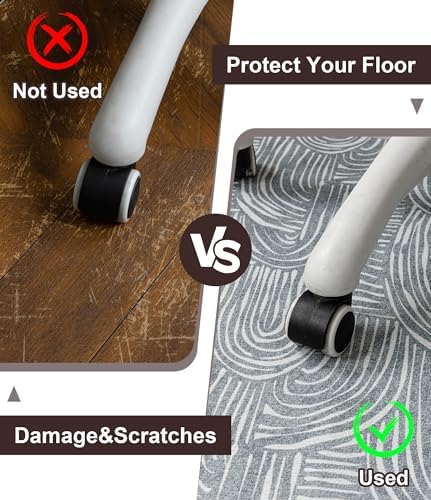 chakme Office Chair Mat for Hardwood Floor, 60"x45" Easy Glide Computer Desk Mat Protector for Rolling Chair Under Desk Rug Nonslip Backing, Machine Wash, (Arc)