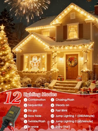 OZS Connectable 2PK 400LED, 164FT Christmas String Lights with Remote