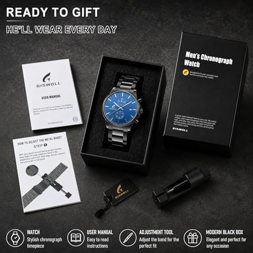 Stylish Stainless Steel Men's Watches with Functional Chronograph Subdials