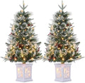 GAOMON 2Set 3FT Prelit Christmas Tree, Artificial Tree with Vintage Base