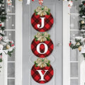 Outdoor Christmas Door Decorations, Joy Sign for Front Door, Buffalo Plaid