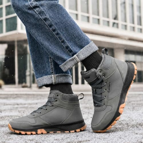 Nahomi Waterproof Snow Boots for Men, Warm Fur-Lined High-Top Winter Boots