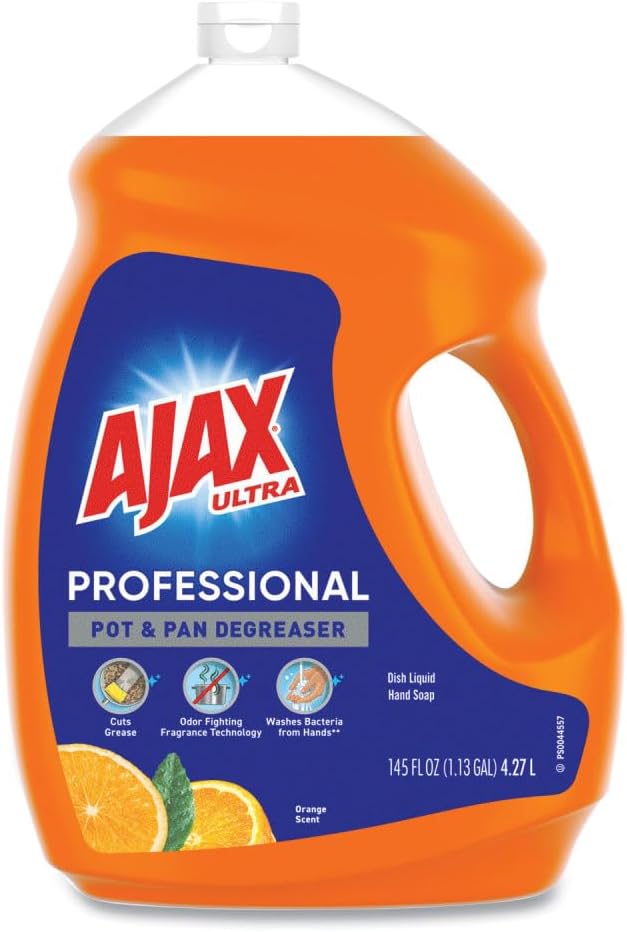 Ajax Ultra Professional Antibacterial Pot & Pan Dish Soap, Orange Scent, 145 fl. oz. (1.13 gal.), 4/Pack (61034313CT)