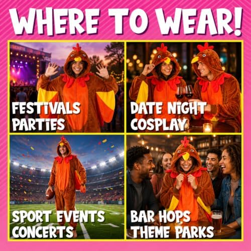 Funziez! Slim Fit Adult Onesie - Animal Costume - Plush Unisex Halloween One Piece Cosplay Suit for Women and Men