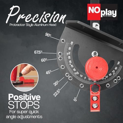 Precision Table Saw Miter Gauge with Fence & Zero Play Miter Bar,