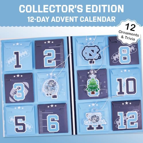 UNC Tar Heels 12-Day Christmas Ornament Advent Calendar Football Fan Gift